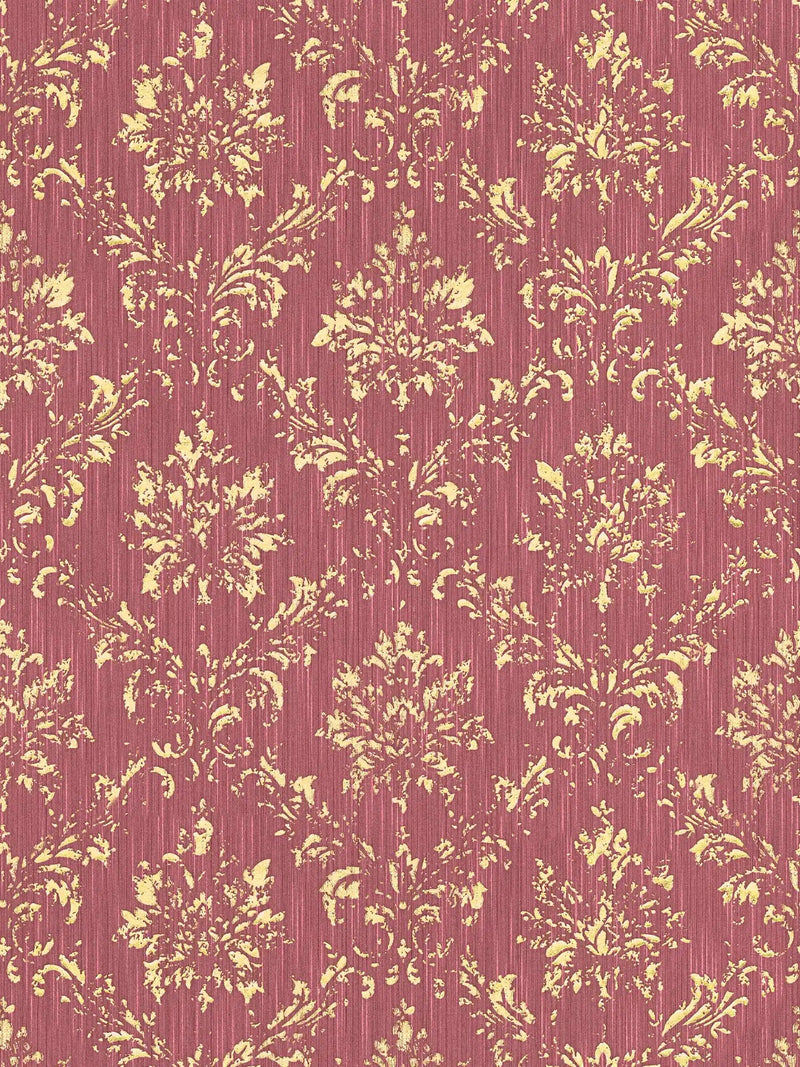 Tekstila tapetes barokā stilā – sarkanā un zeltā krāsā, 306626 AS Creation
