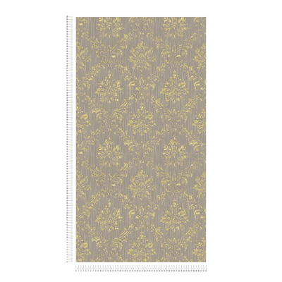 Tekstila tapetes barokā stilā – taupe un zeltā krāsā, 306625 AS Creation