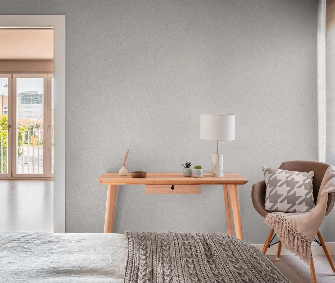 Teksturētas tapetes ar smalku chevron rakstu - pelēkas - 3010614 AS Creation