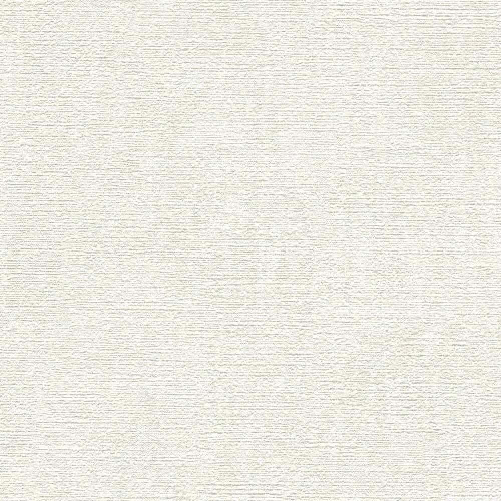 Close-up: cream and white textured wallpaper with textile surface. SKU: 3010601, AS Creation.