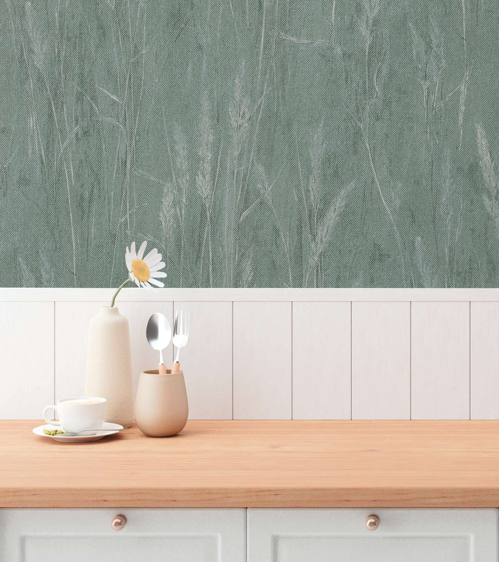 Zaļas teksturētas tapetes (3010635) AS Creation