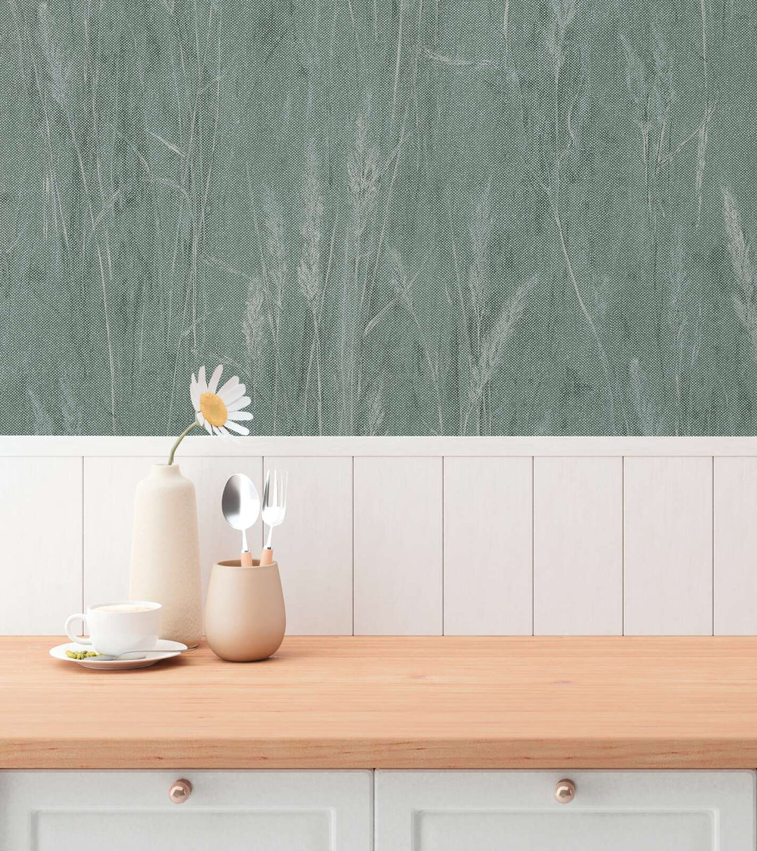 Zaļas teksturētas tapetes (3010635) AS Creation