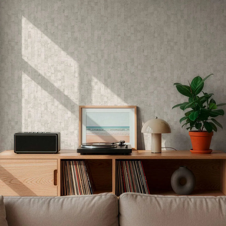 Tapetes ar dabisku sienu paneļu izskatu - gaiši pelēkps toņos, 3007103 AS Creation