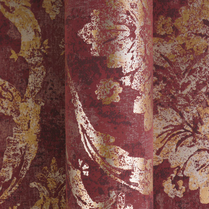 Tapetes ar elegantu damasta rakstu - sarkana, zelta - 3007261 AS Creation