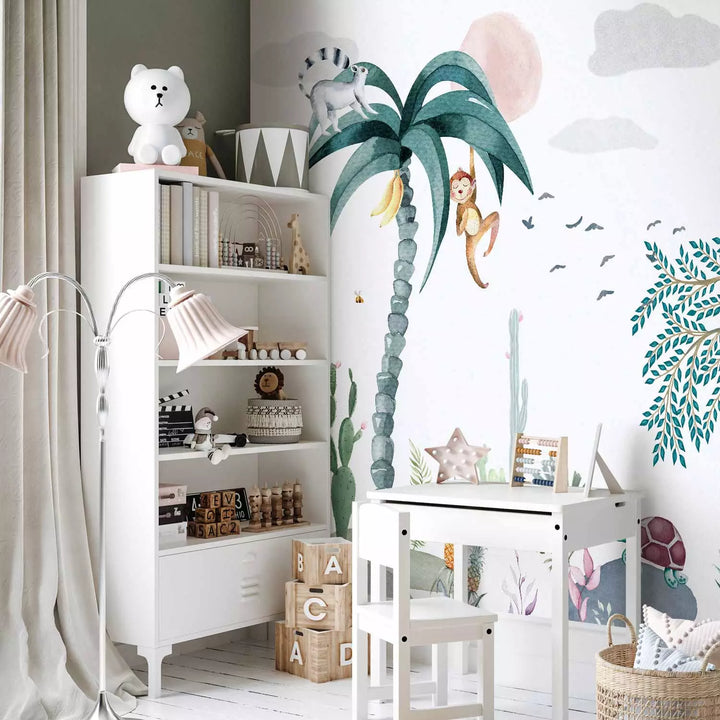 Valokuvatapetti - Trooppinen maisema - eksoottinen luonto pastelliväreissä, 149227