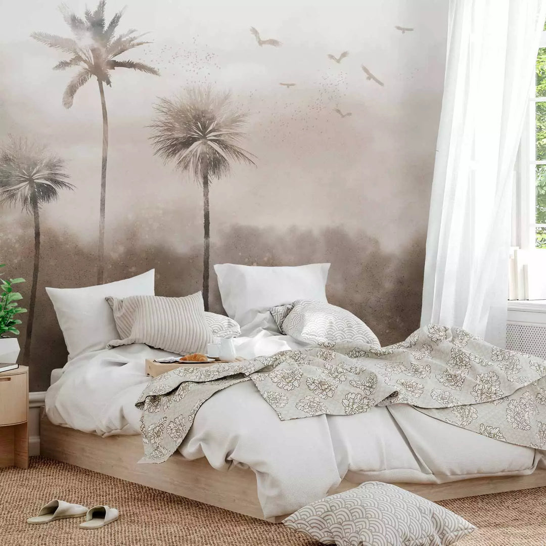 Fototapetes - Tropu vējš - pelēkos toņos, 138741