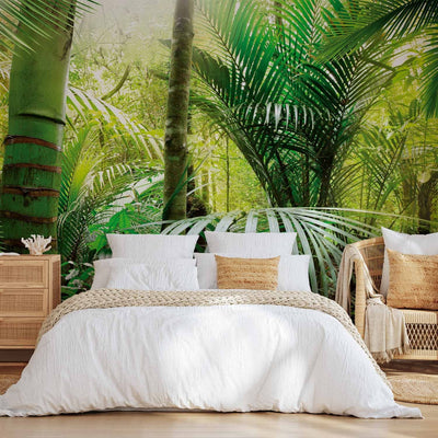 Tropical Wall Murals with fern leaves - Green Avenue - 60098G -Dart