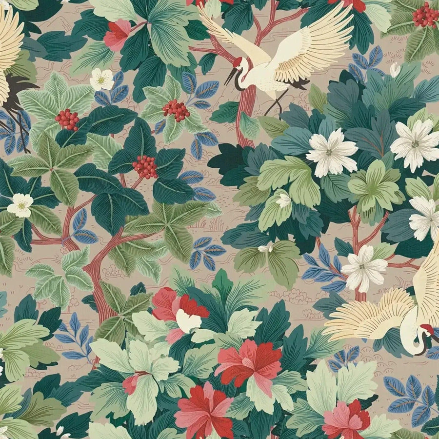 Tropiskas tapetes ar lapu un putnu rakstu - 3012465 AS Creation