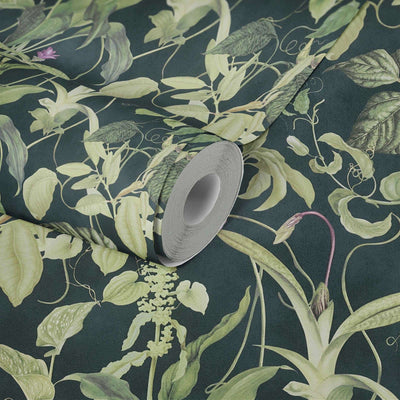 Tropisko ziedu tapetes Design by MICHALSKY - Zaļa, melna, 1345754 Tapetenshop.lv