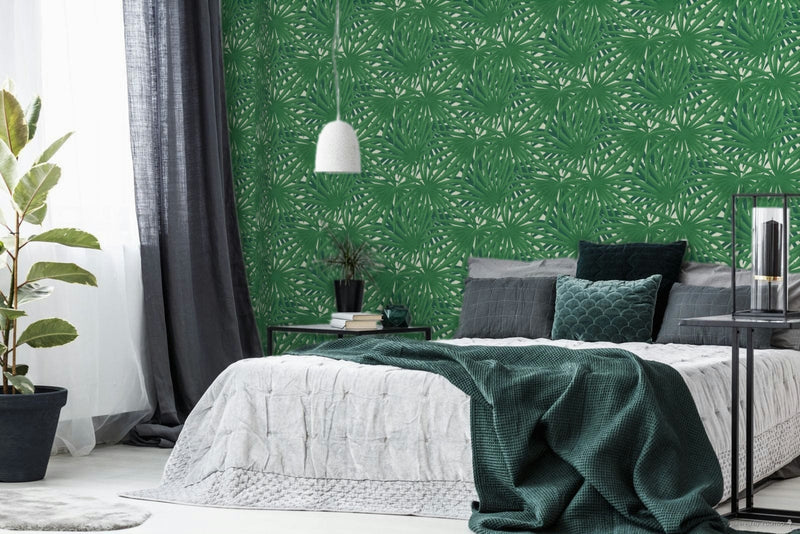 Tropu tapetes ar džungļu dizainu un metālisku spīdumu - zaļā,  MS1343365 AS Creation