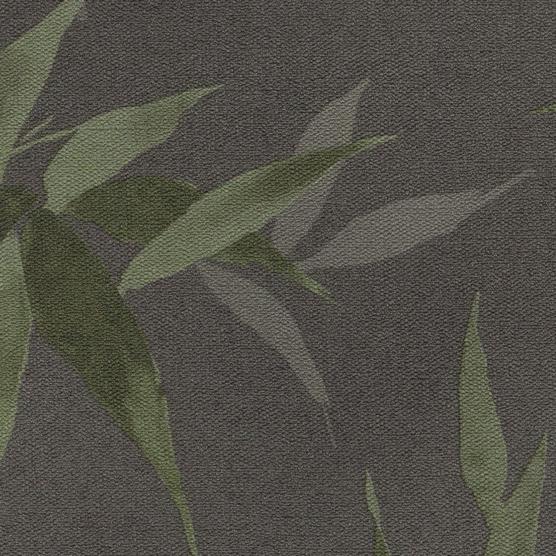 Tumšas tapetes austrumu stilā ar bambusa lapām, RASCH 1440254 RASCH