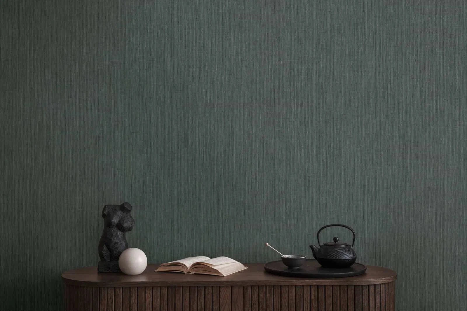 Tumšas vienkrāsainas neaustas tapetes ar teksturētu izskatu, 1414765 AS Creation