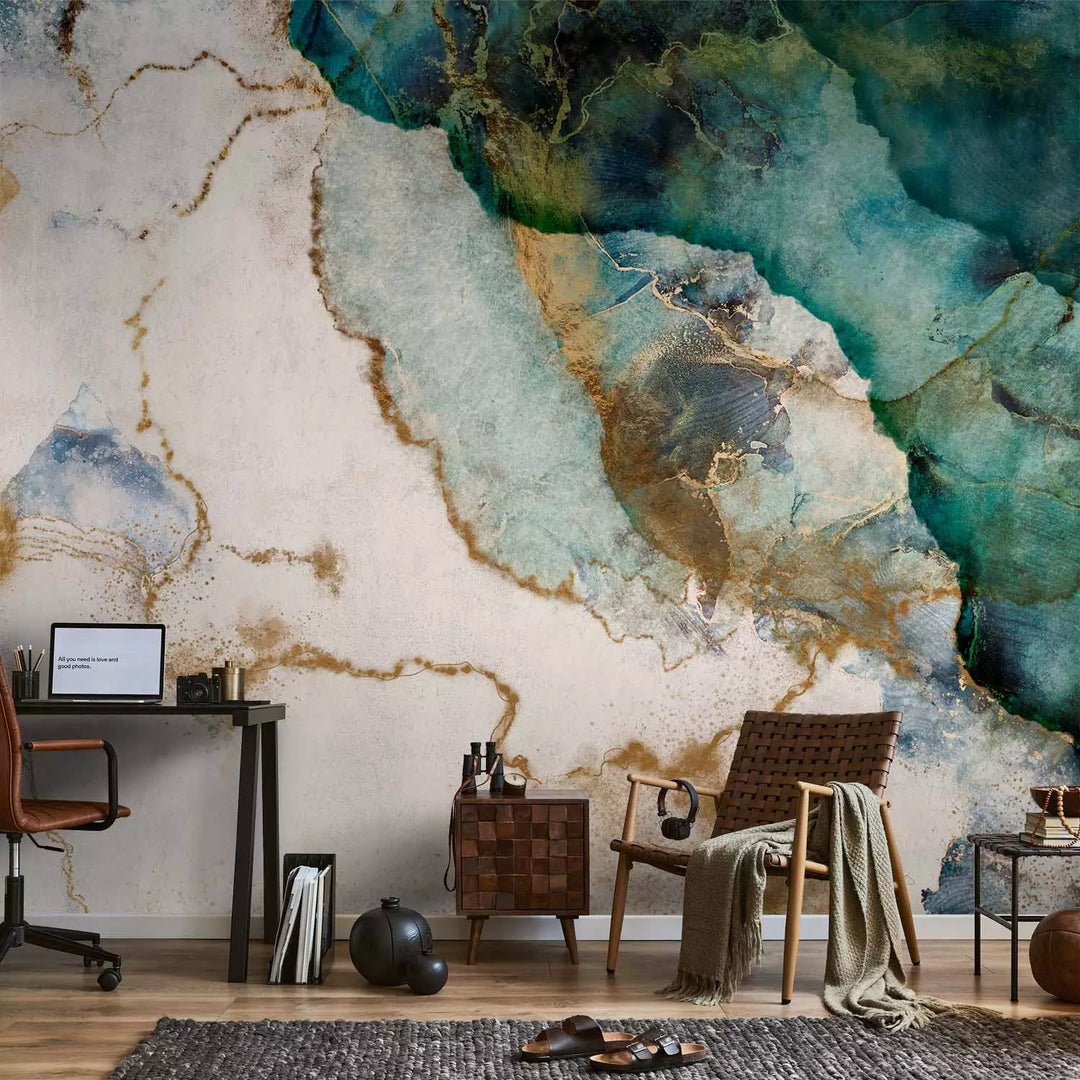 Fototapetes ar abstrakta fonu - Tirkīza melanholija, 142953