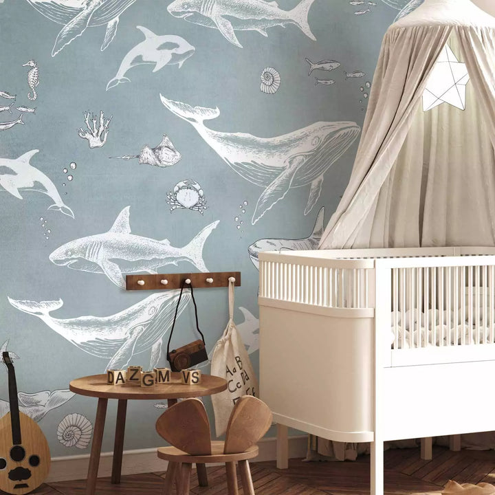 Valokuvatapetti - Vedenalainen maailma sinisellä taustalla, 149200