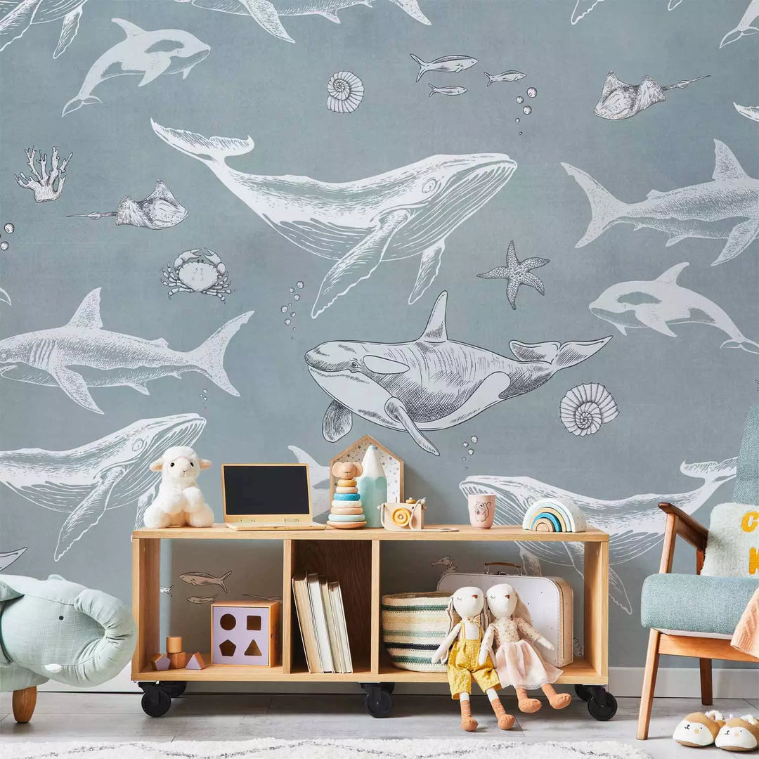 Valokuvatapetti - Vedenalainen maailma sinisellä taustalla, 149200