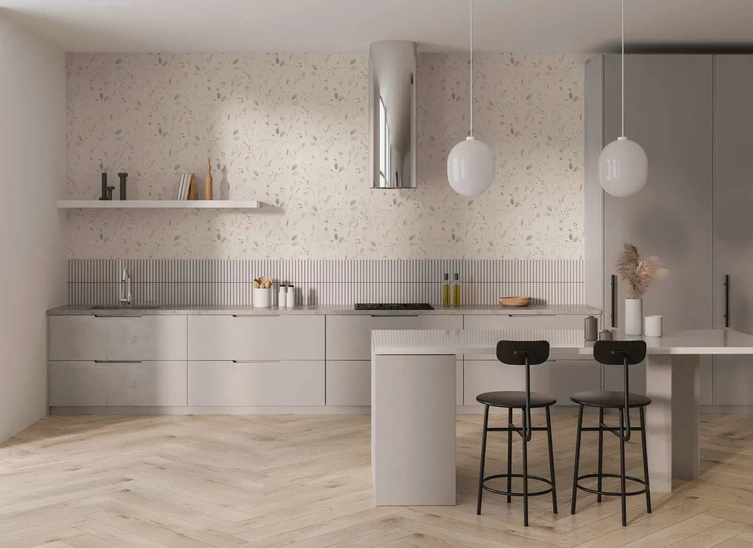 Vides draudzīgas tapetes ar ziediem un zāli, ar matētu apdari, 3012227 AS Creation