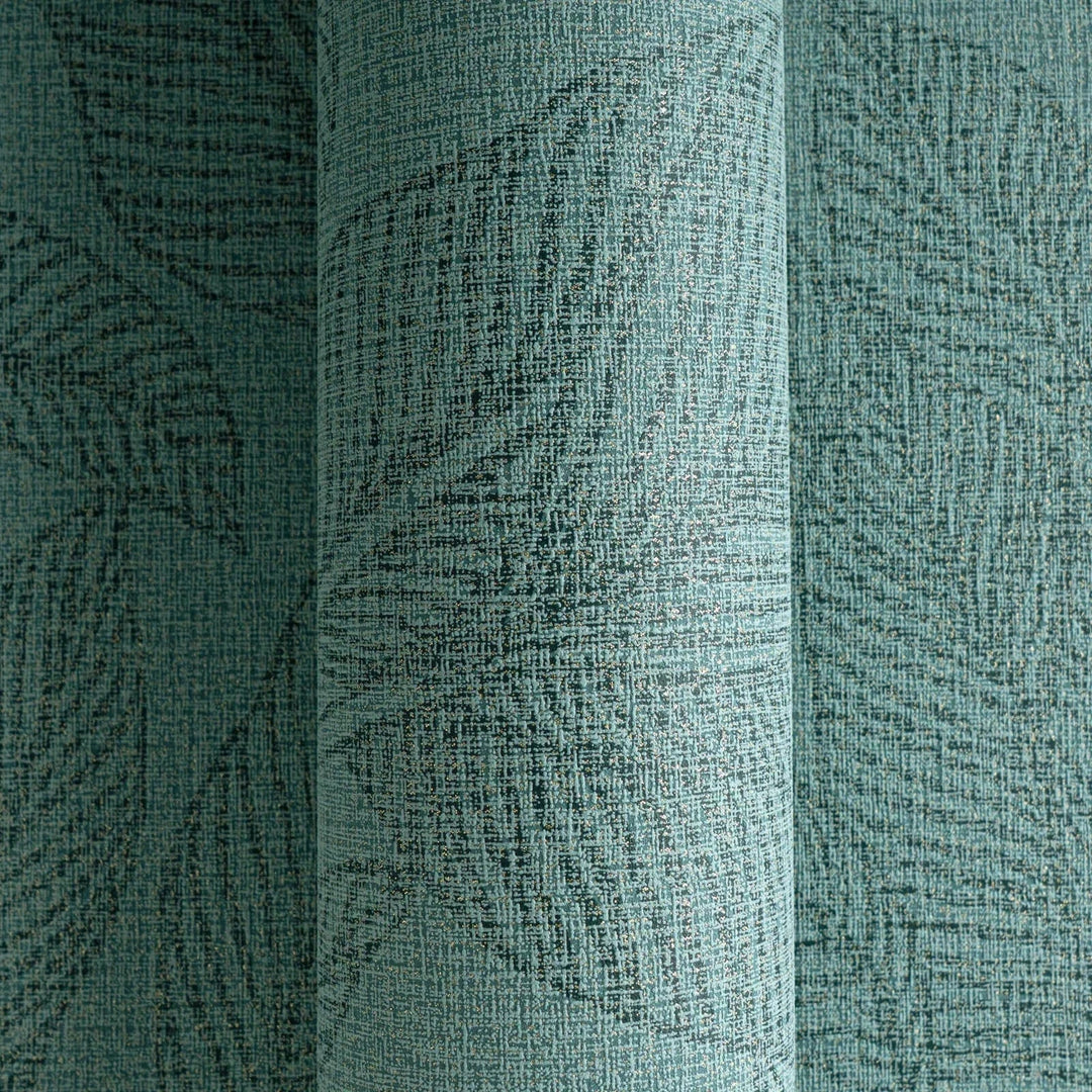 Viegli teksturētas neaustas tapetes ar izsmalcinātu, spīdīgu lapu rakstu zaļā krāsā | 3010164 AS Creation