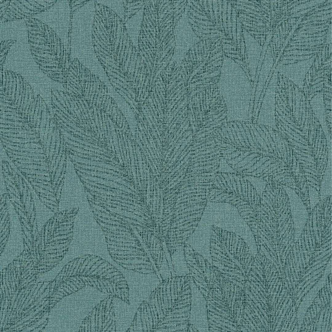 Viegli teksturētas neaustas tapetes ar izsmalcinātu, spīdīgu lapu rakstu zaļā krāsā | 3010164 AS Creation