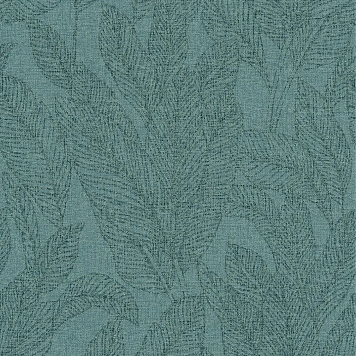 Viegli teksturētas neaustas tapetes ar izsmalcinātu, spīdīgu lapu rakstu zaļā krāsā | 3010164 AS Creation