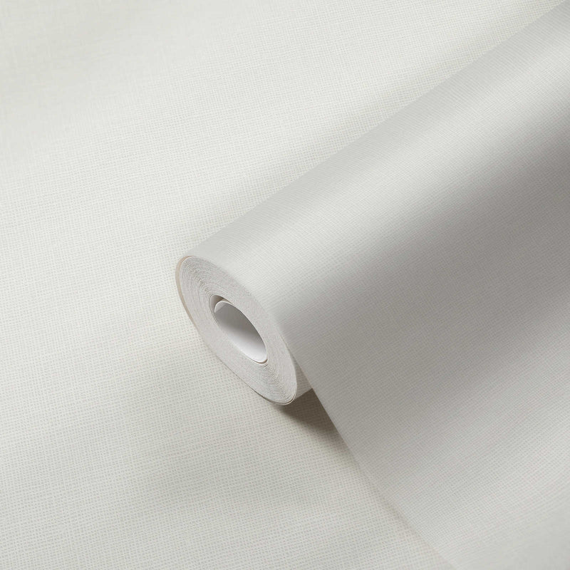 Vienkrāsainas flizelīna tapetes ar lina tekstūru: baltā krāsā, 1367641 AS Creation