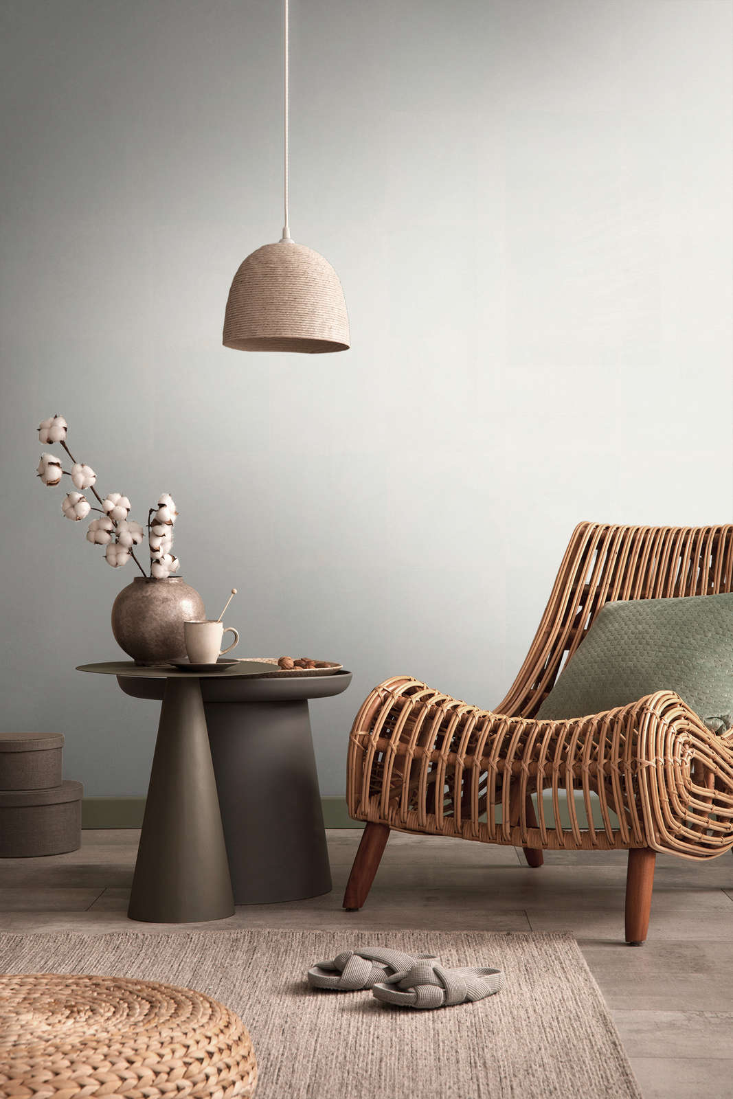 Vienkrāsainas matētas tapetes ar tekstūru baltā krāsā - 1376726 AS Creation