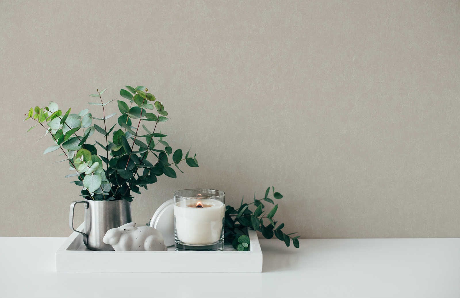 Vienkrāsainas matētas tapetes bēšā toņos - AS Creation 1361634 AS Creation