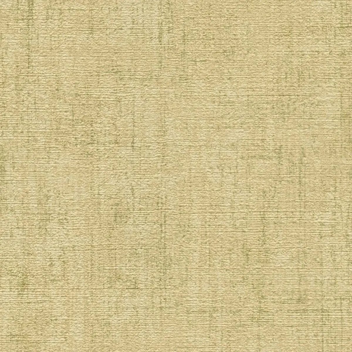 Tuvplāns: zaļgandzeltenas vienkrāsainas tapetes, izceļot dabisku lina auduma tekstūru. SKU: 3007657, AS Creation.