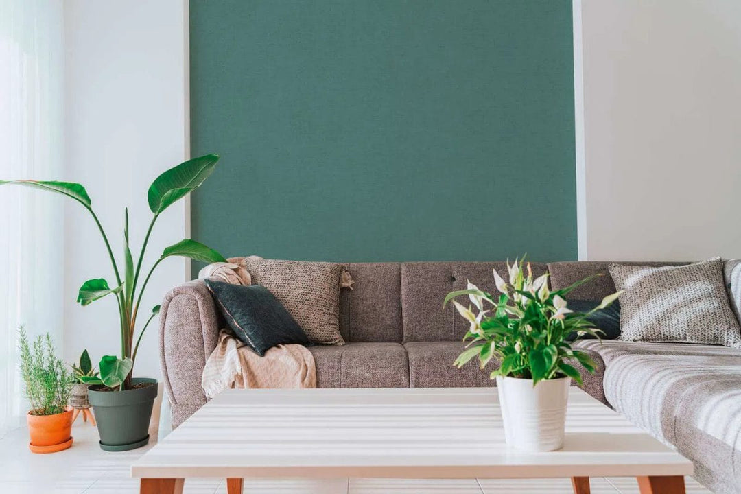 Vienkrāsainas neaustas tapetes ar elegantu spīdumu | zaļā - 3012155 AS Creation