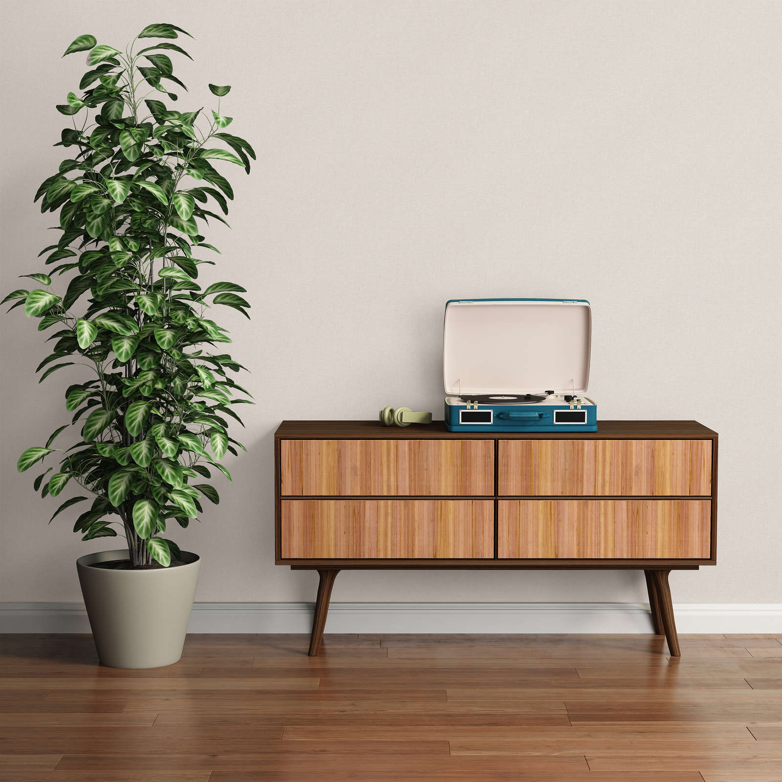 Vienkrāsainas tapetes ar auduma struktūru: baltā krāsā, 393531 AS Creation