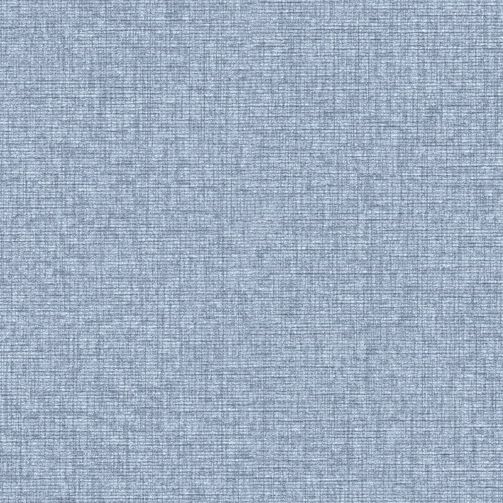 Vienkrāsainas tapetes ar auduma struktūru: zilā krāsā, 393534 AS Creation