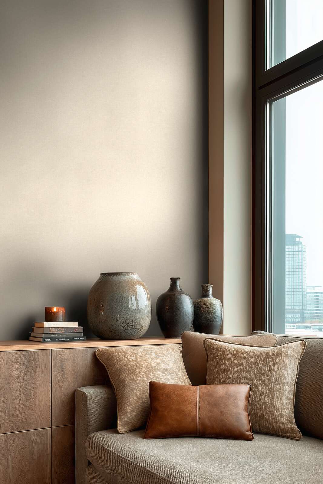 Vienkrāsainas tapetes ar dabisku audekla izskatu, bēšā - 3007126 AS Creation