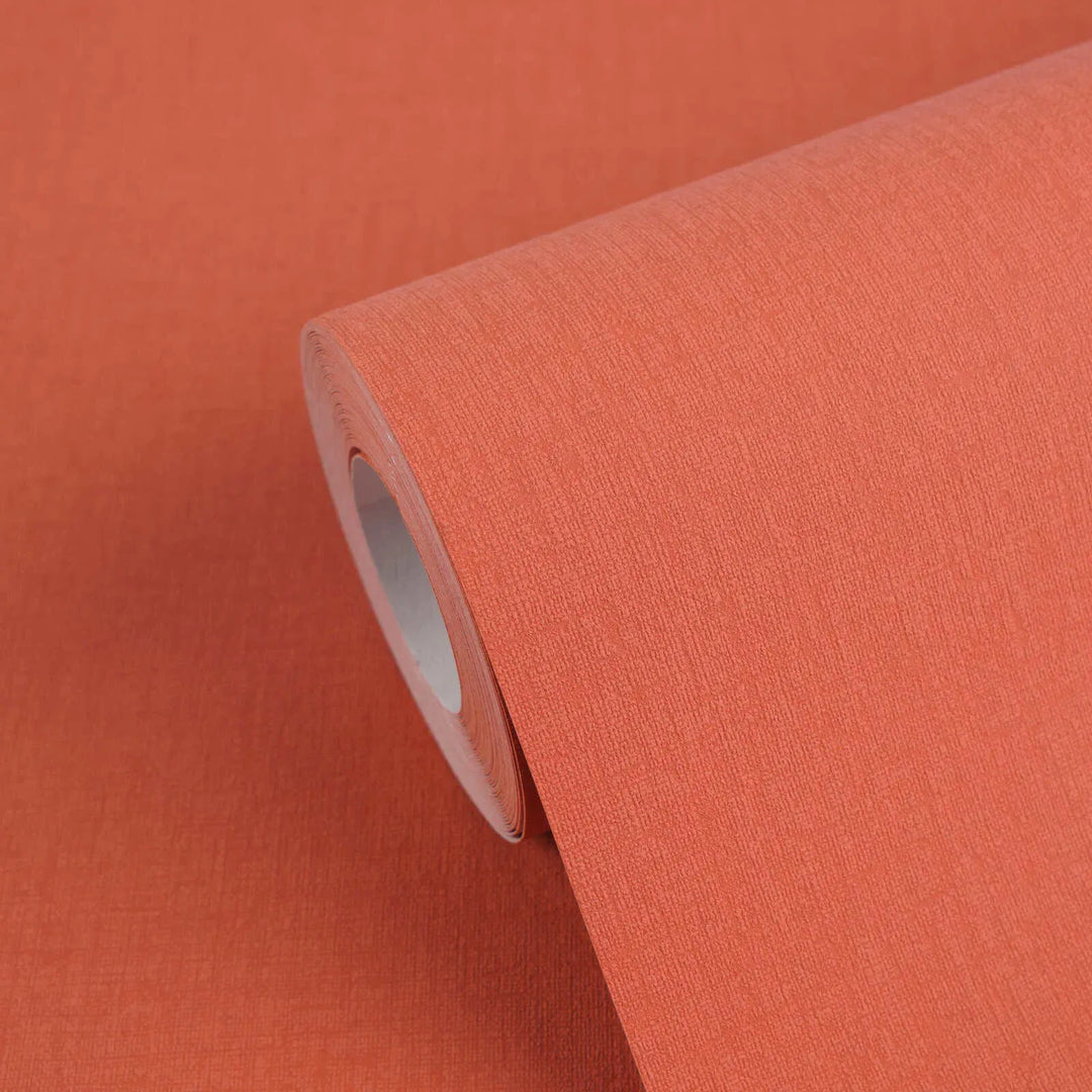 Tapetes ar dabisku audekla izskatu siltā terakotas tonī - 3007132 AS Creation