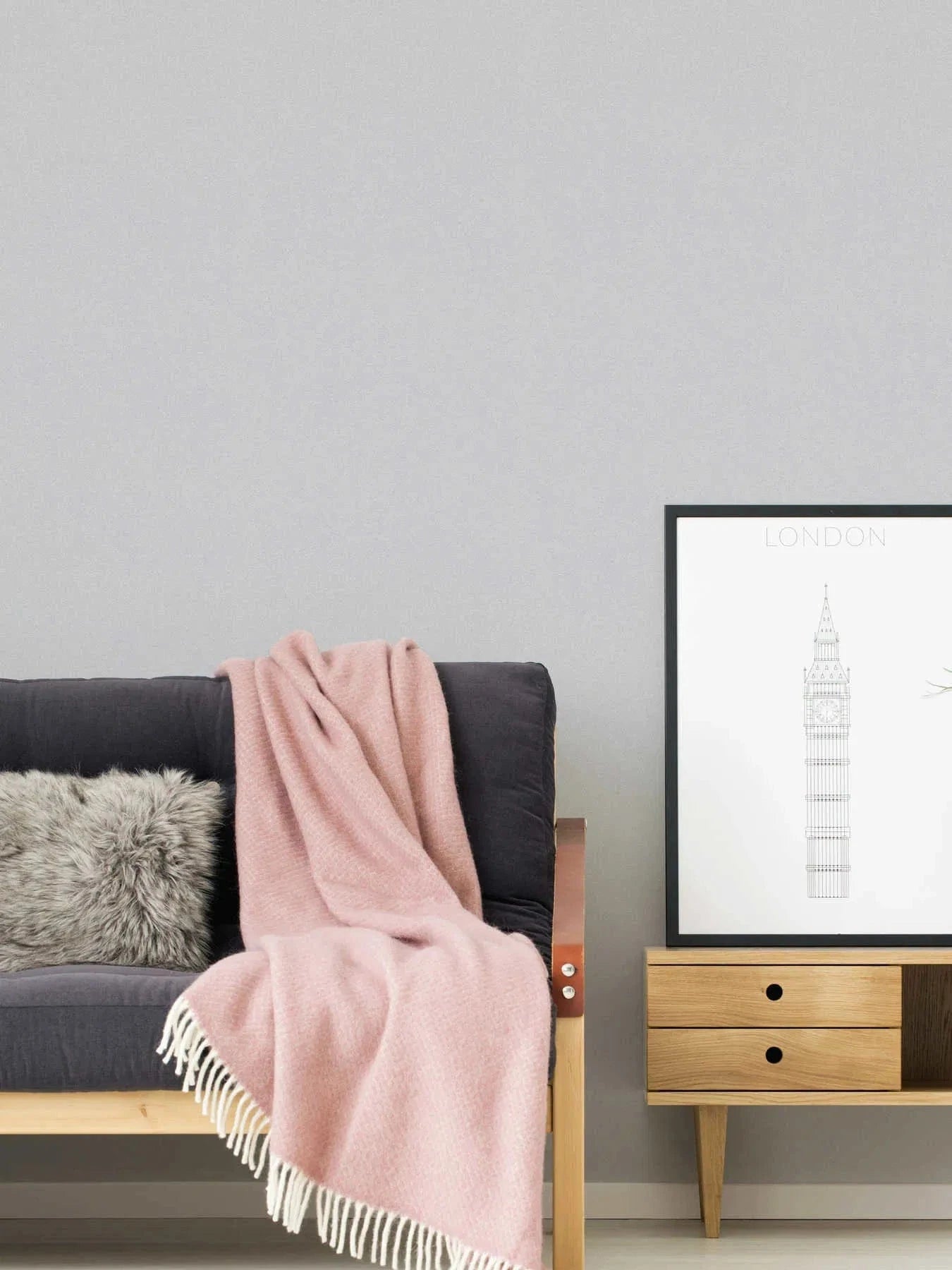 Vienkrāsainas tapetes ar lina izskatu, teksturētas - pelēkas - 375563 AS Creation