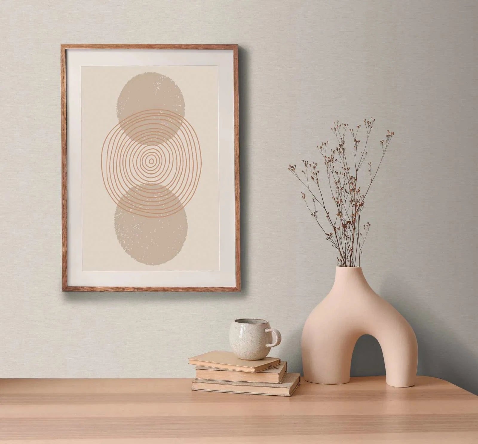 Vienkrāsainas tapetes ar lina tekstūru bēšos toņos - 306886 AS Creation