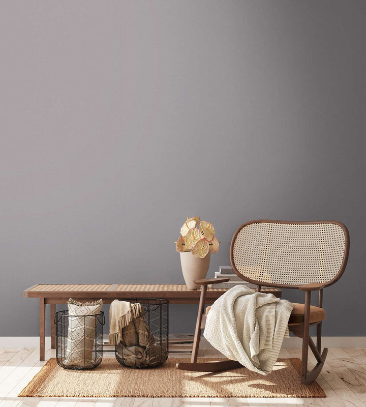 Vienkrāsainas tapetes ar lina tekstūru: tumši pelēkā krāsā,  389037 AS Creation