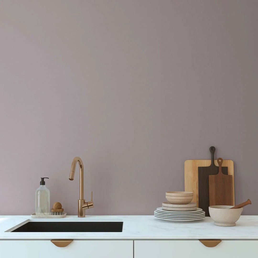 Vienkrāsainas tapetes ar lina tekstūru: tumši pelēkā krāsā,  389037 AS Creation