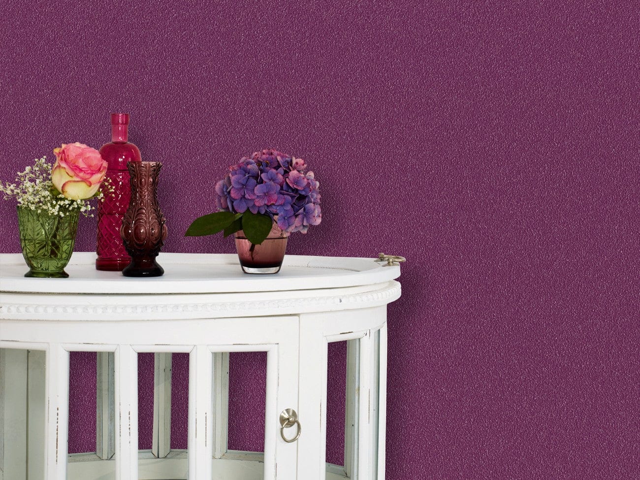 Vienkrāsainas tapetes ar spīdumu (ar gliteriem), violetā - 2321161 Erismann