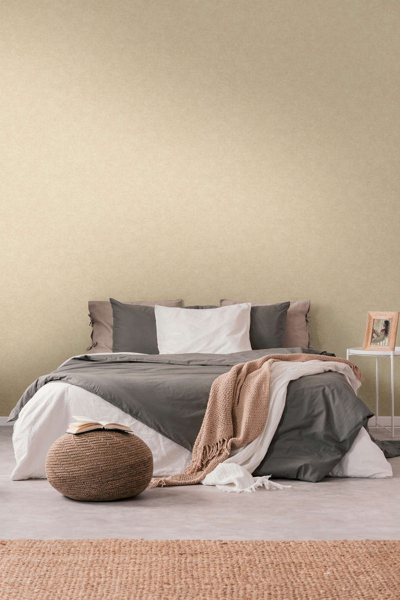 Plain wallpapers with textile look - beige, 1404607 AS Creation