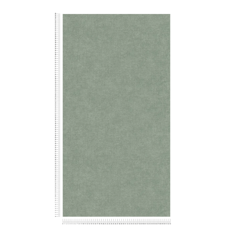 Vienkrāsainas tapetes ar tekstila izskatu zaļā krāsā, 1404621 AS Creation