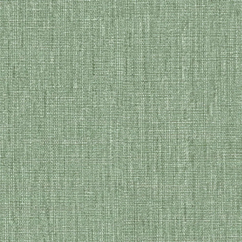 Yksivärinen tapetti tekstiililook - vihreä, 1406347