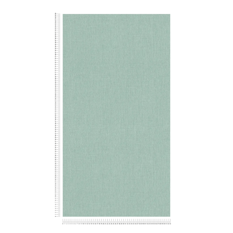 Vienkrāsainas tapetes ar tekstila izskatu - zaļa, tirkīza, zila, 1406337 AS Creation