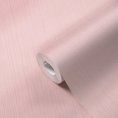 Vienkrāsainas tapetes ar teksturētu rakstu un līniju dizainu – rozā Tapetenshop.lv