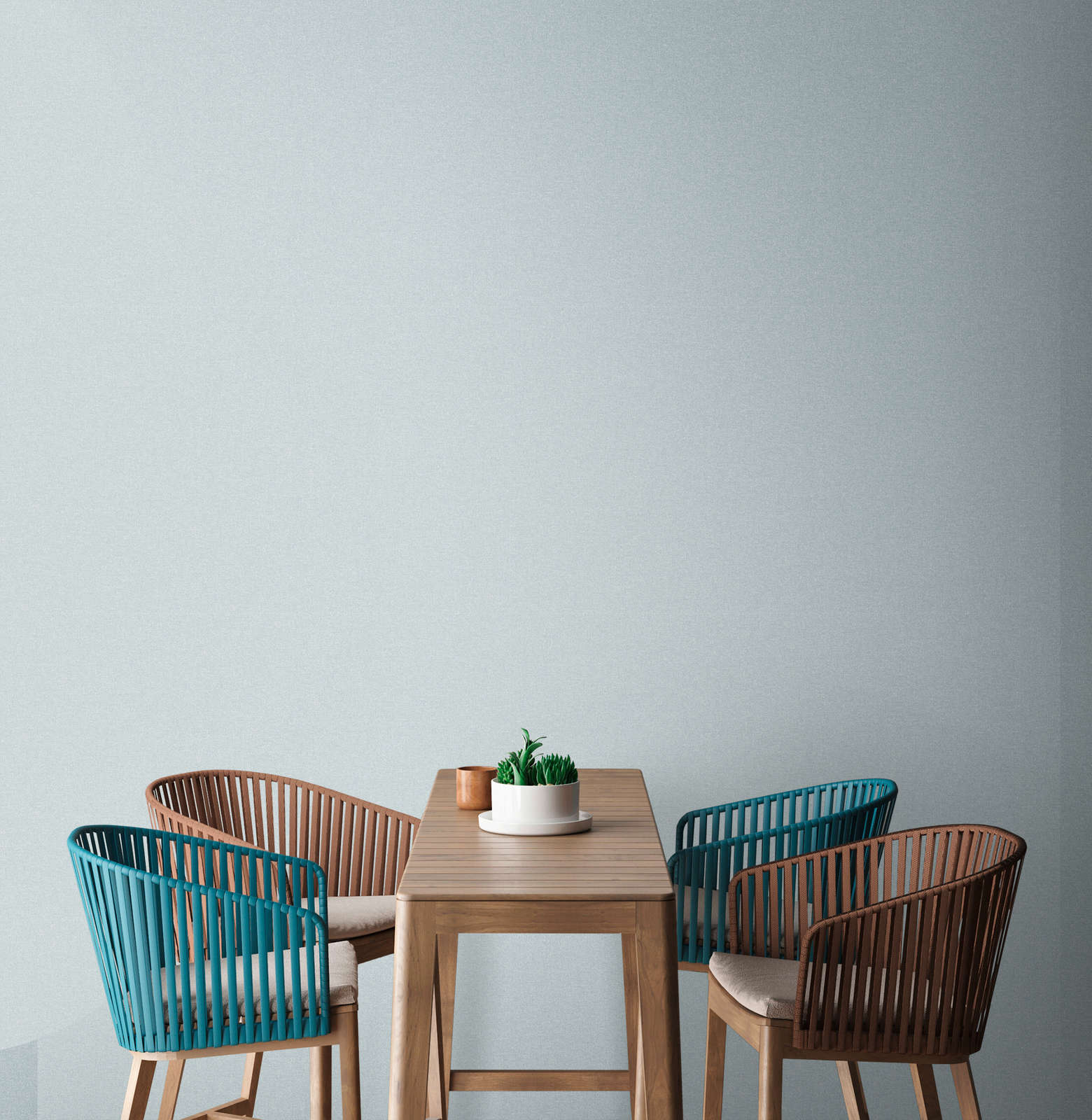 Vienkrāsainas tapetes ar teksturētu virsmu, gaiši tirkīza - 1375753 AS Creation