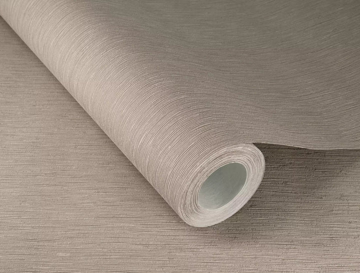 Vienkrāsainas tapetes ar vertikālu struktūru brūnā krāsā, 810141 RASCH