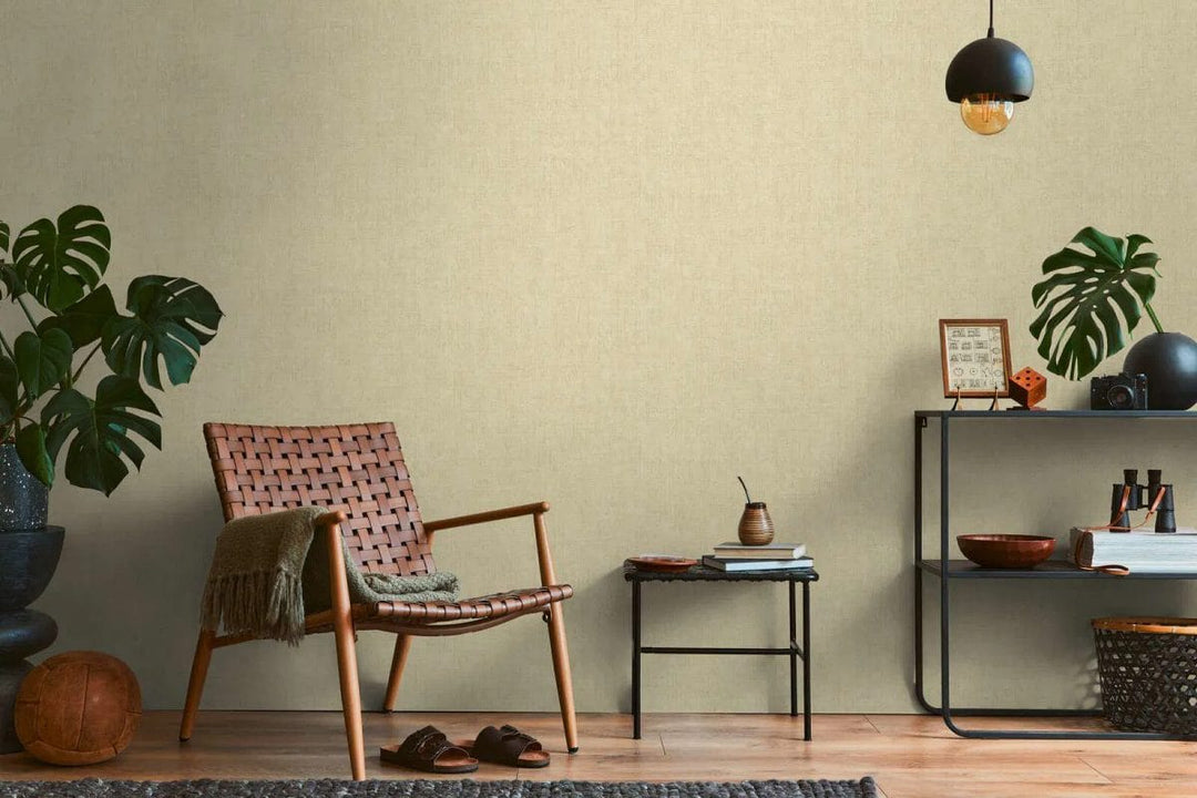 Tapetes maigā krāsu gamā ar dabiska auduma izskatu | bēšā - 3007661 AS Creation