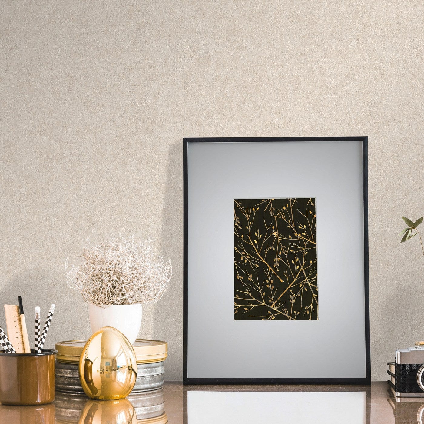 Vienkrāsainas tapetes, nedaudz spīdīgas un tekstūrētas, bēšā, 12214-02 Erismann