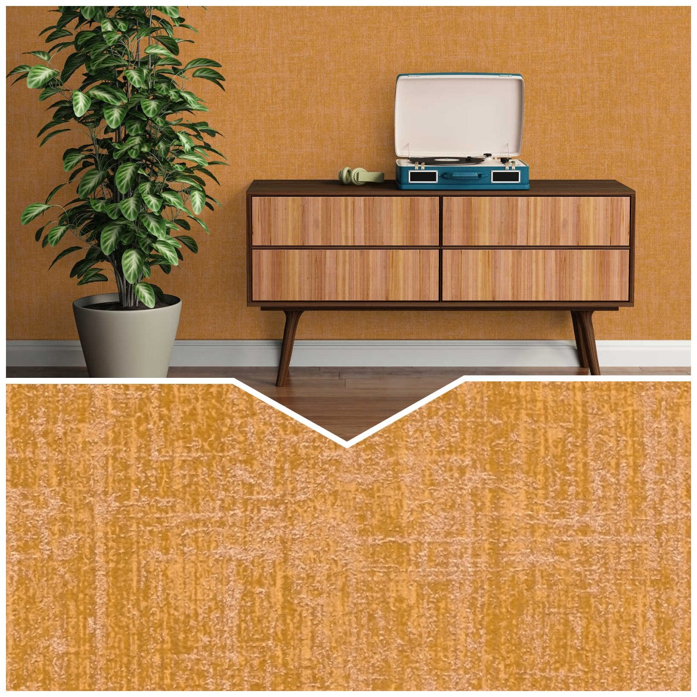 Vienkrāsainas tapetes sinepju dzeltenā krāsā - AS Creation 1362042 AS Creation