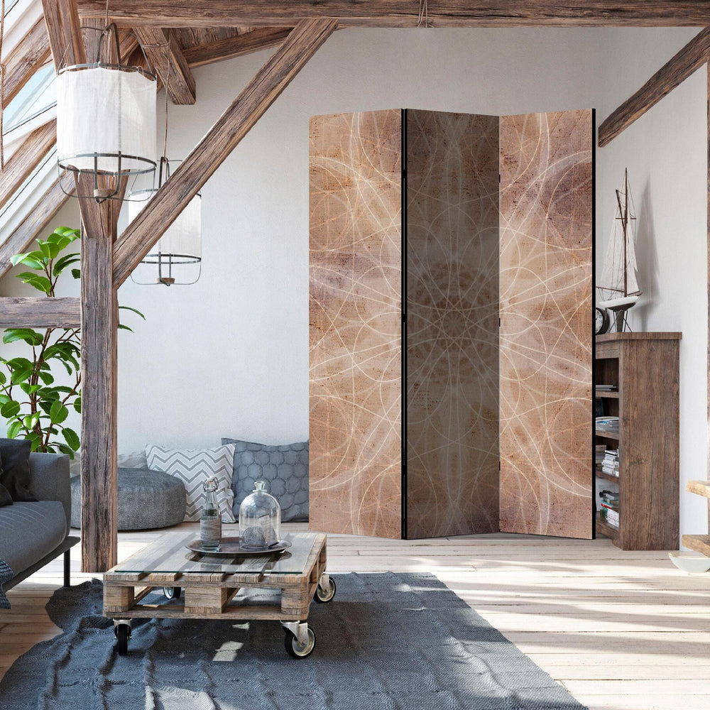 Vienpusējs aizslietnis, 135x172, Abstraktā gaisma, Ģeometriskā abstrakcija brūnā krāsā L-ART