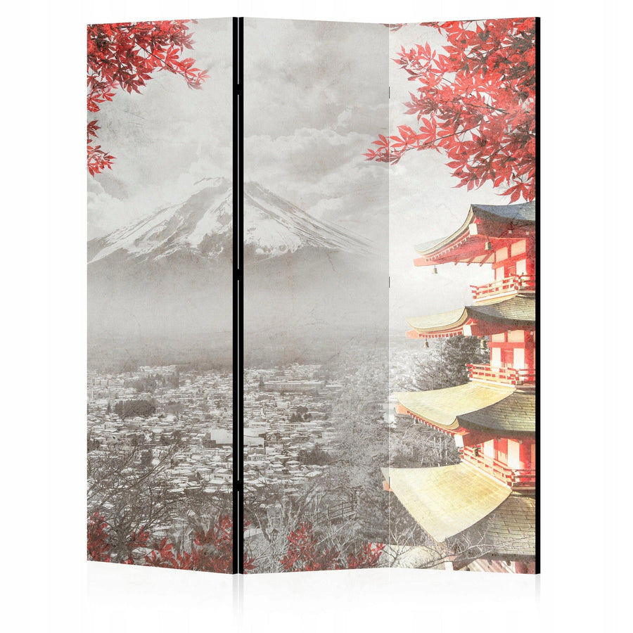 Vienpusējs aizslietnis, 135x172, Austrumu stilā, Japānas ainava, pelēka, sarkana L-ART