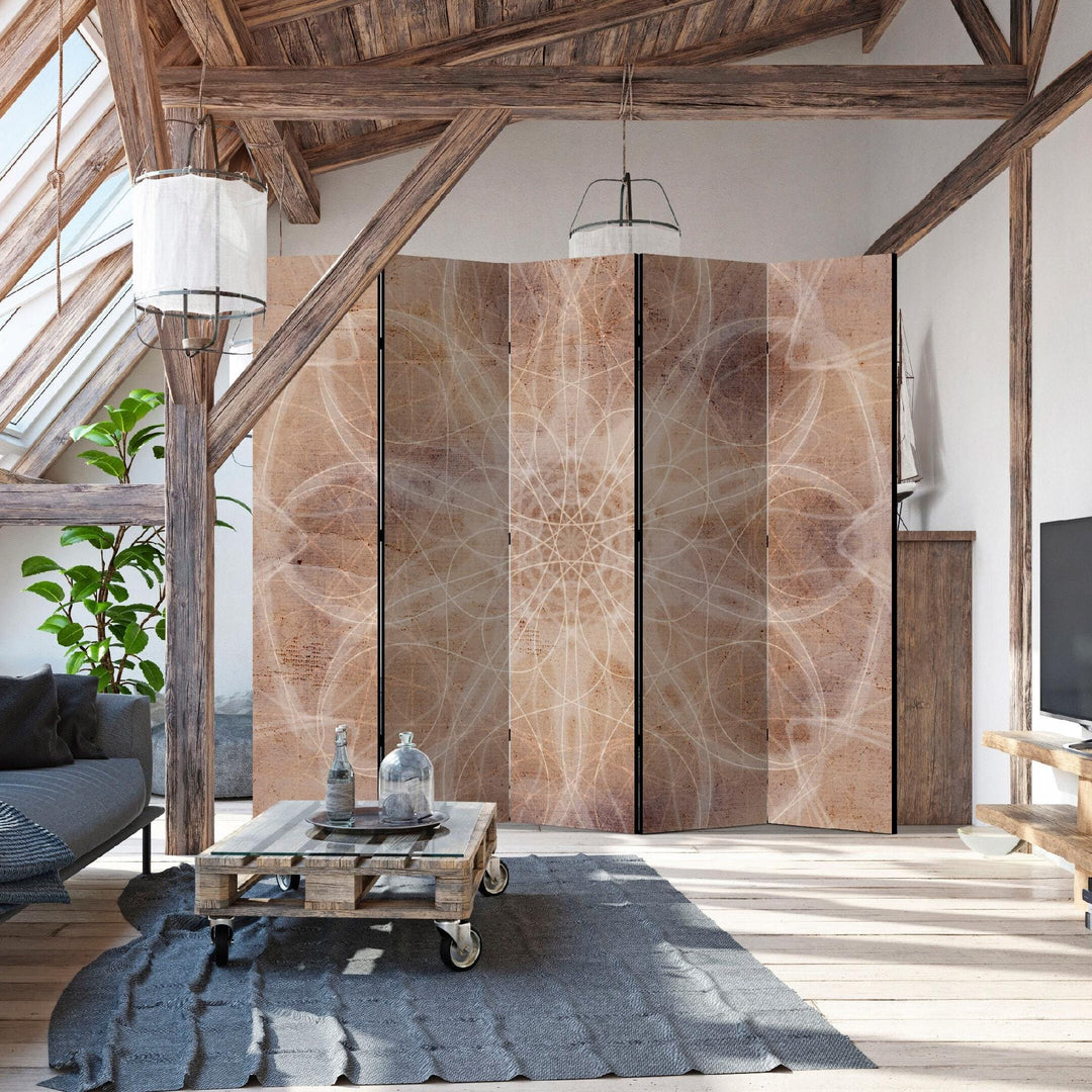 Vienpusējs aizslietnis, 225x172, Abstraktā gaisma, Ģeometriskā abstrakcija brūnā krāsā L-ART